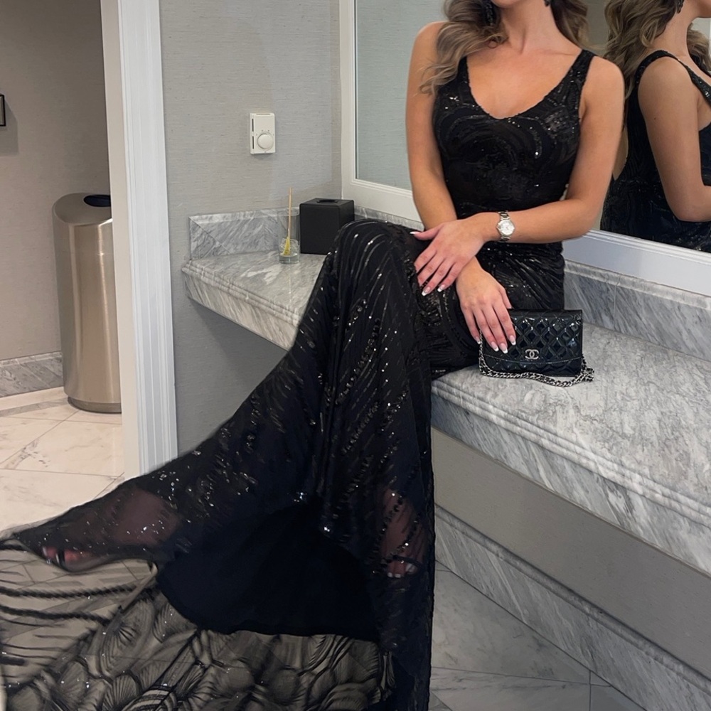 Alamour The Label Black Sequin Prom Dress